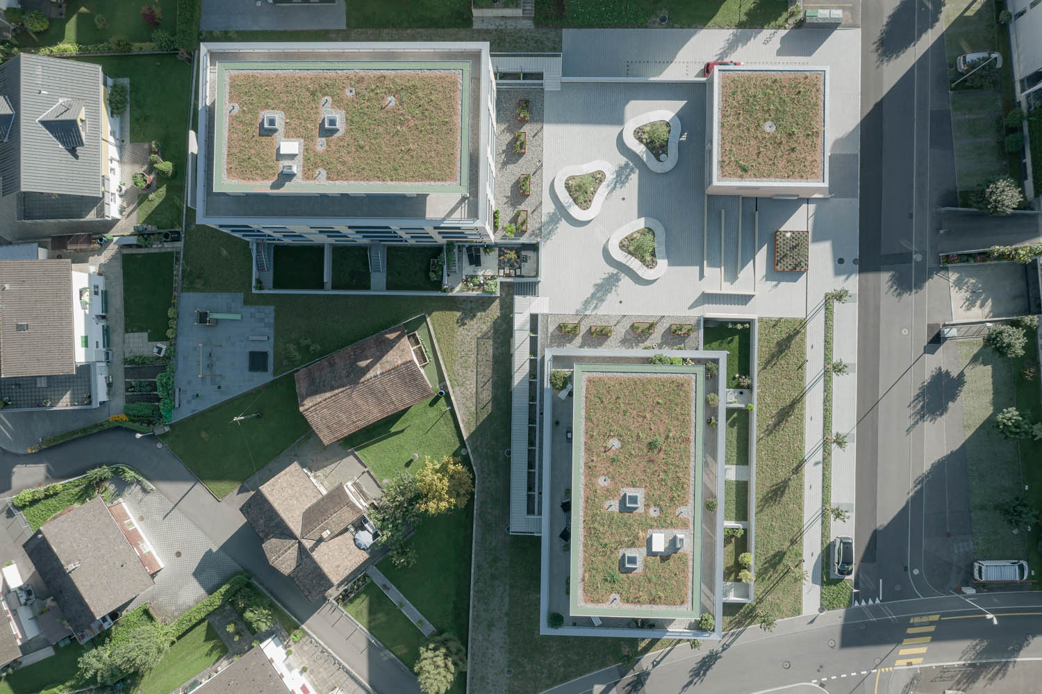 Föhneneich Brunnen, Drohnenaufnahme, marty architektur