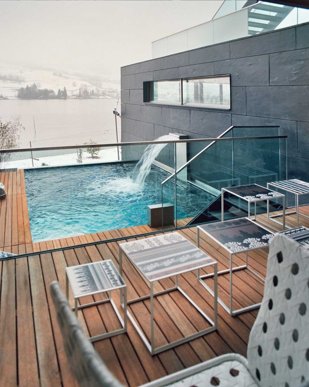 Luzernerstrasse Küssnacht, Pool aussen, marty architektur