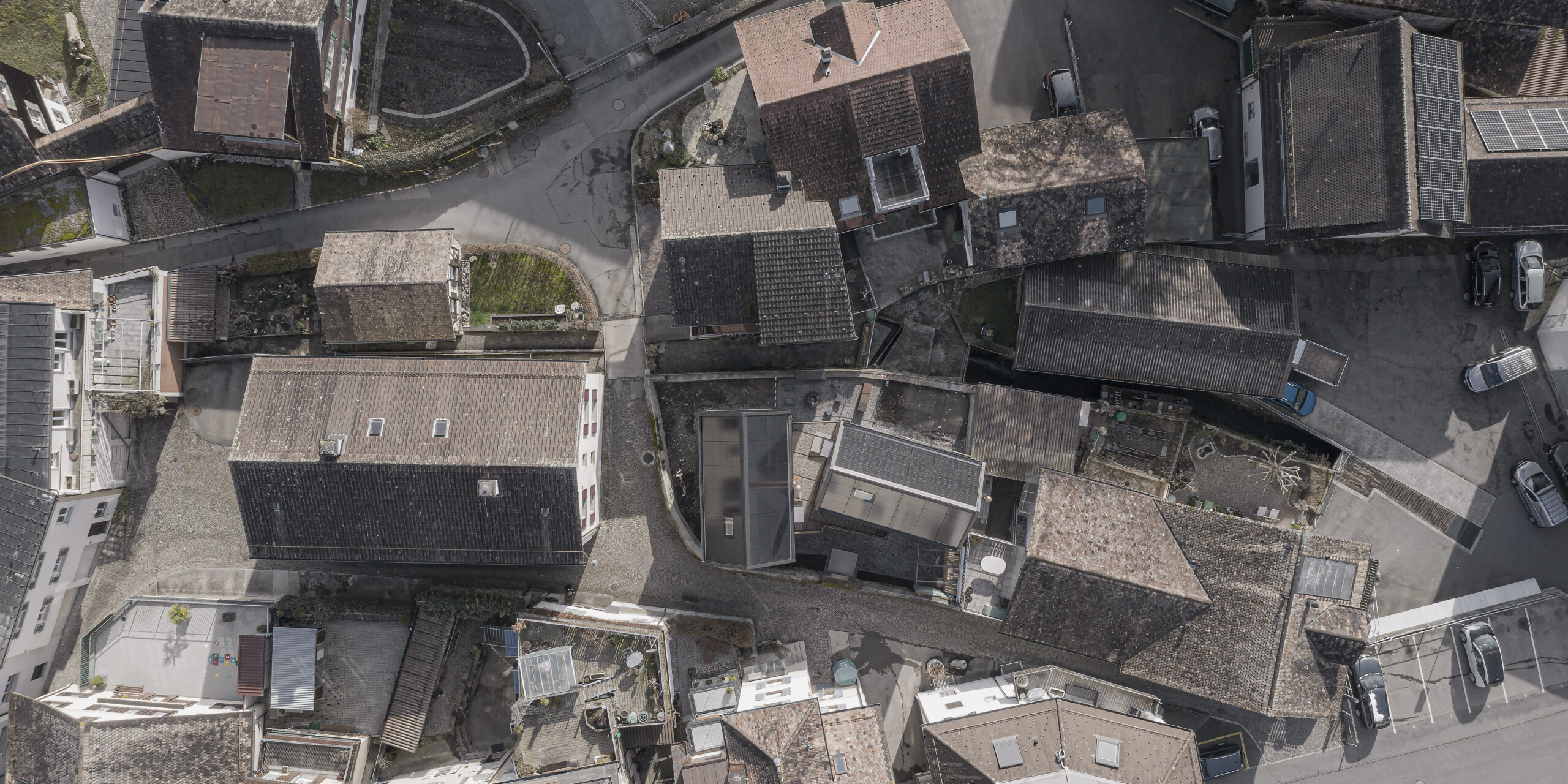 Acherhofstrasse Schwyz, Drohnenaufnahme, marty architektur