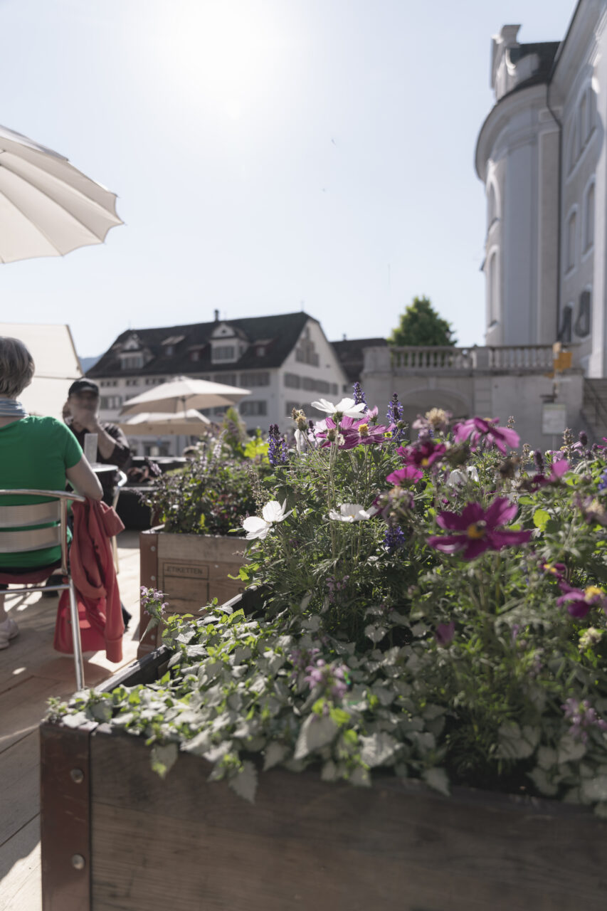 Freiluftcafé Hauptplatz Schwyz, Pflanztröge, marty architektur