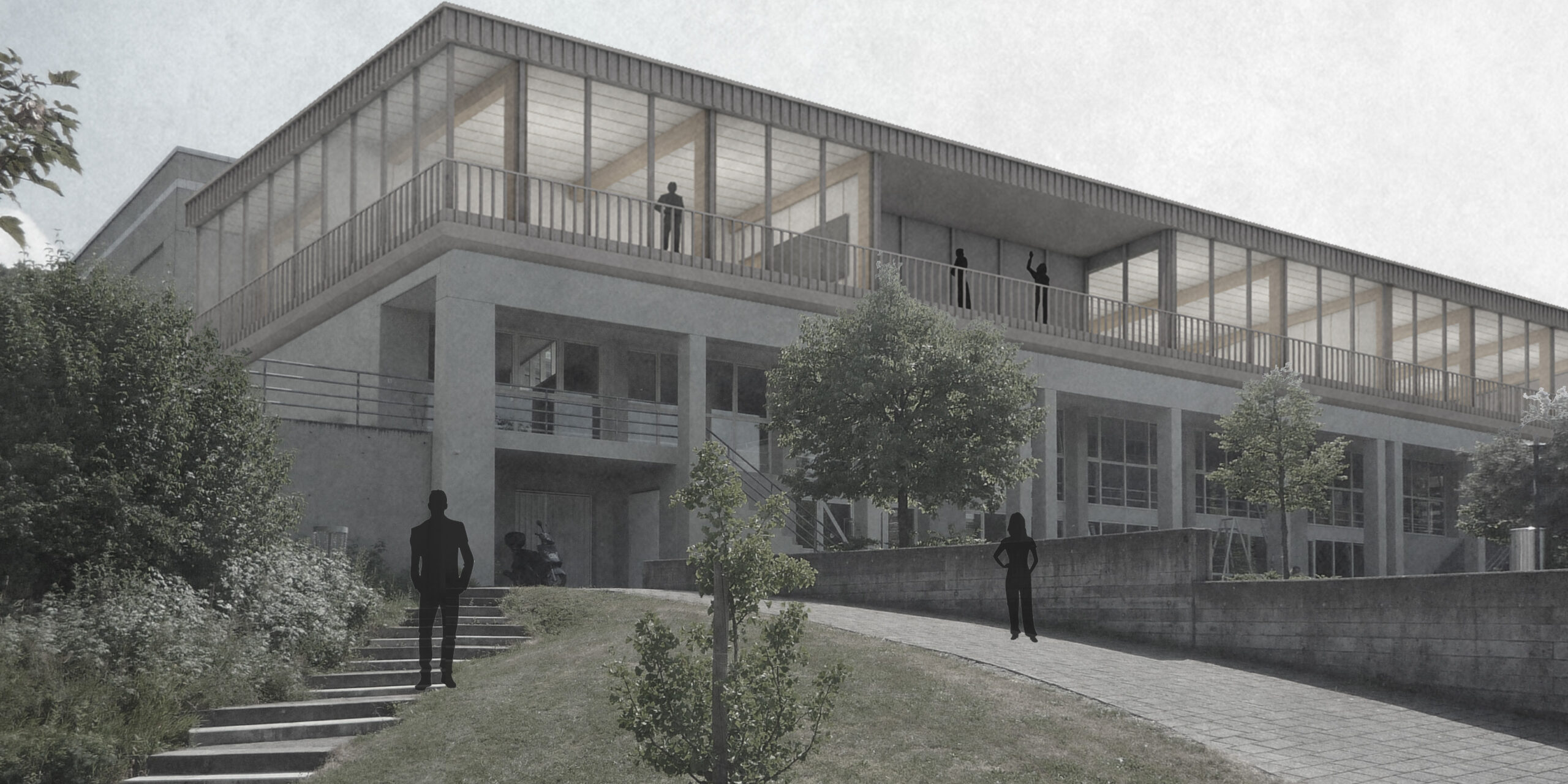 Dreifachturnhalle Pfäffikon, Aussenvisualisierung, marty architektur