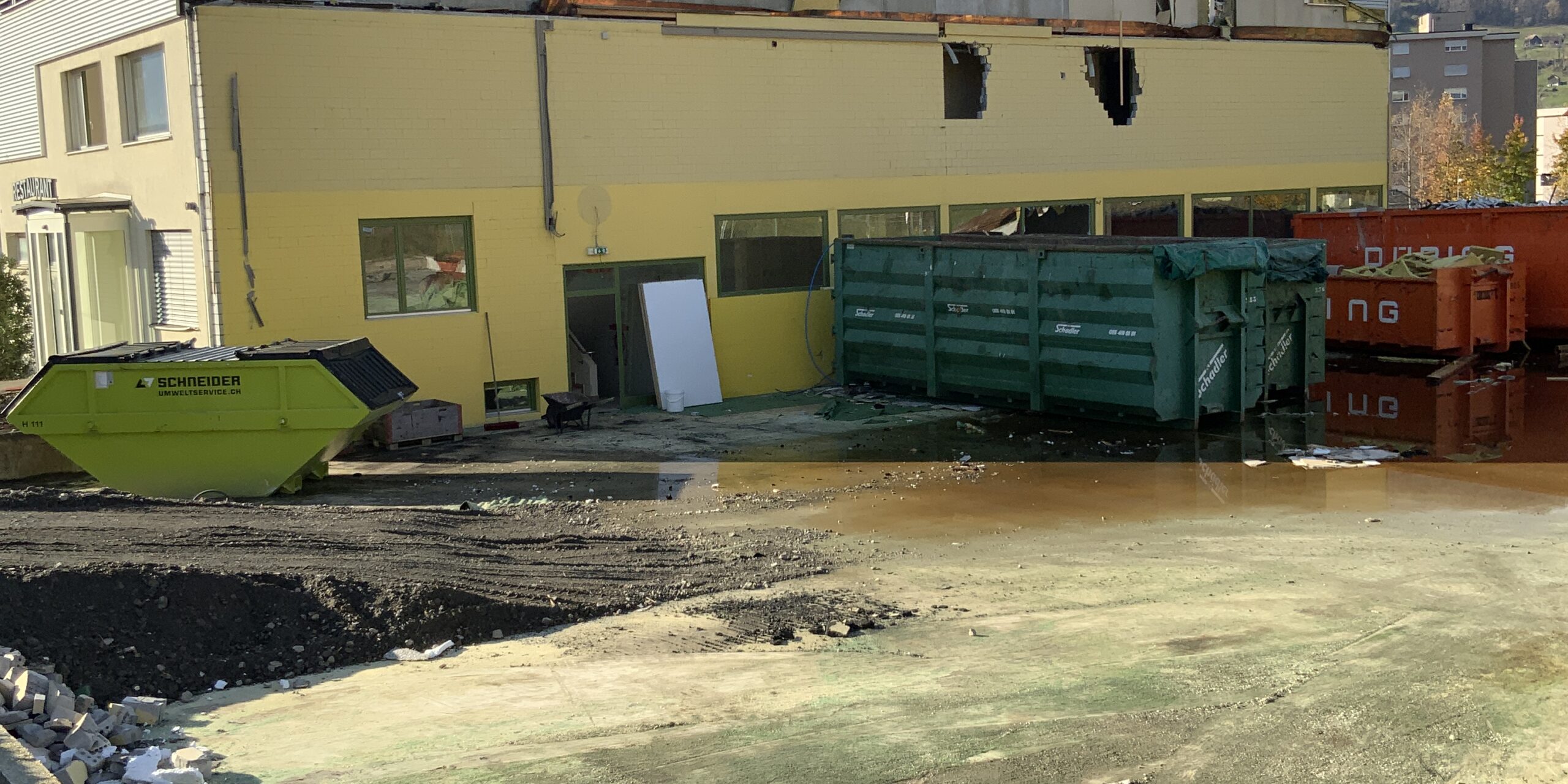 Fronalp Ibach, Baufoto Abbruch, marty architektur