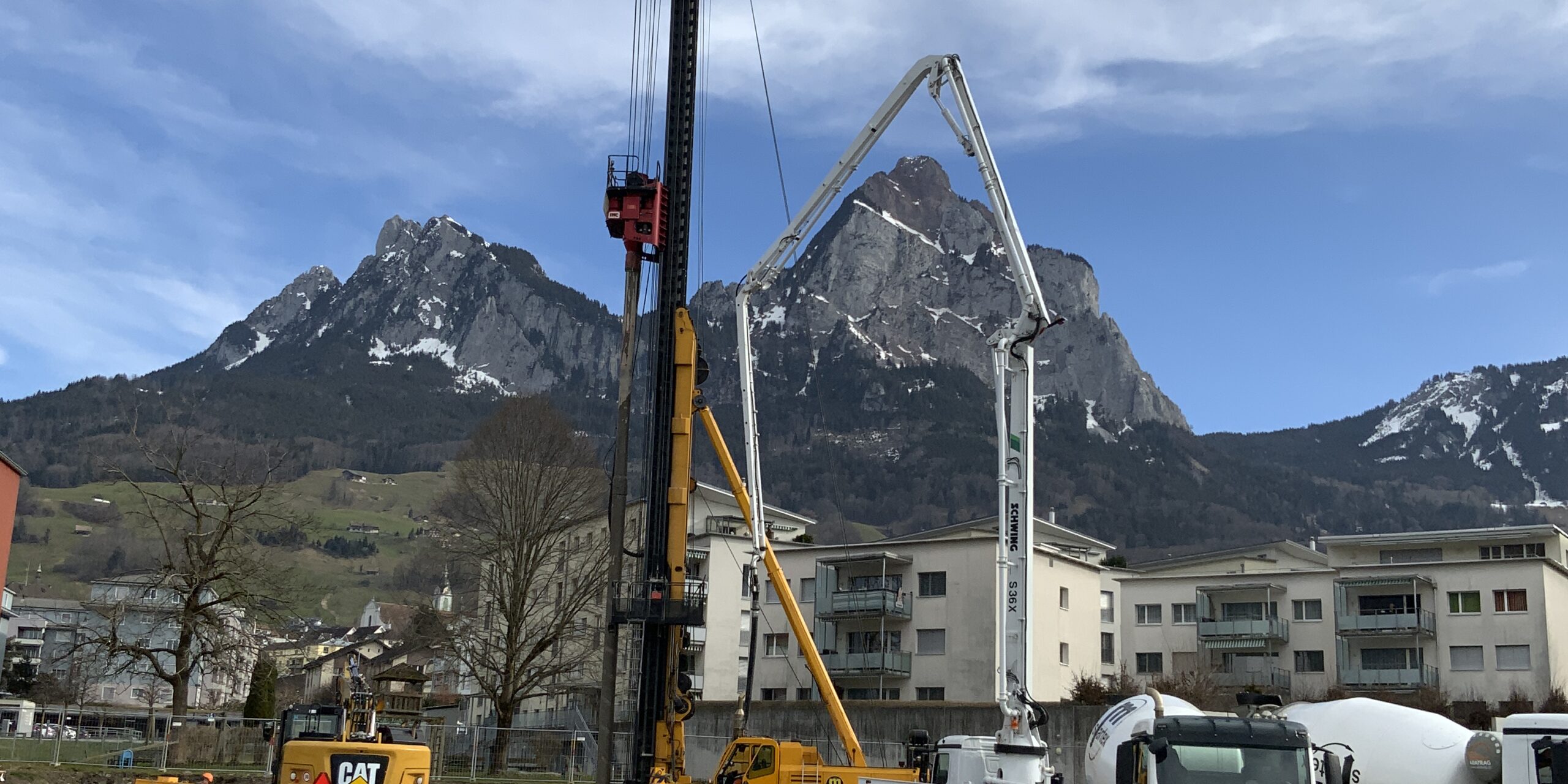 Fronalp Ibach, Baufoto Bohrpfähle, marty architektur