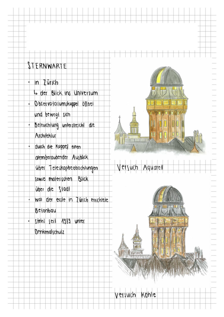ÜK 3 Lea Inderbitzin und Armin Bürgler, Arbeitsbucheintrag Lea, marty architektur
