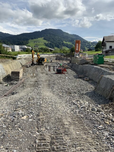 Riedlisgatter Rothenthurm, Baufoto Aushub und Pfählung, marty architektur