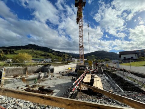 Riedlisgatter Rothenthurm, Baufoto Fundament Rohbau, marty architektur
