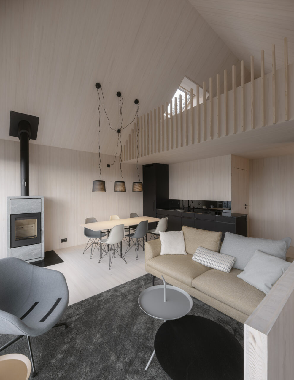 Firstweg Rigi Arth, Wohn- und Essbereich mit Küche, marty architektur
