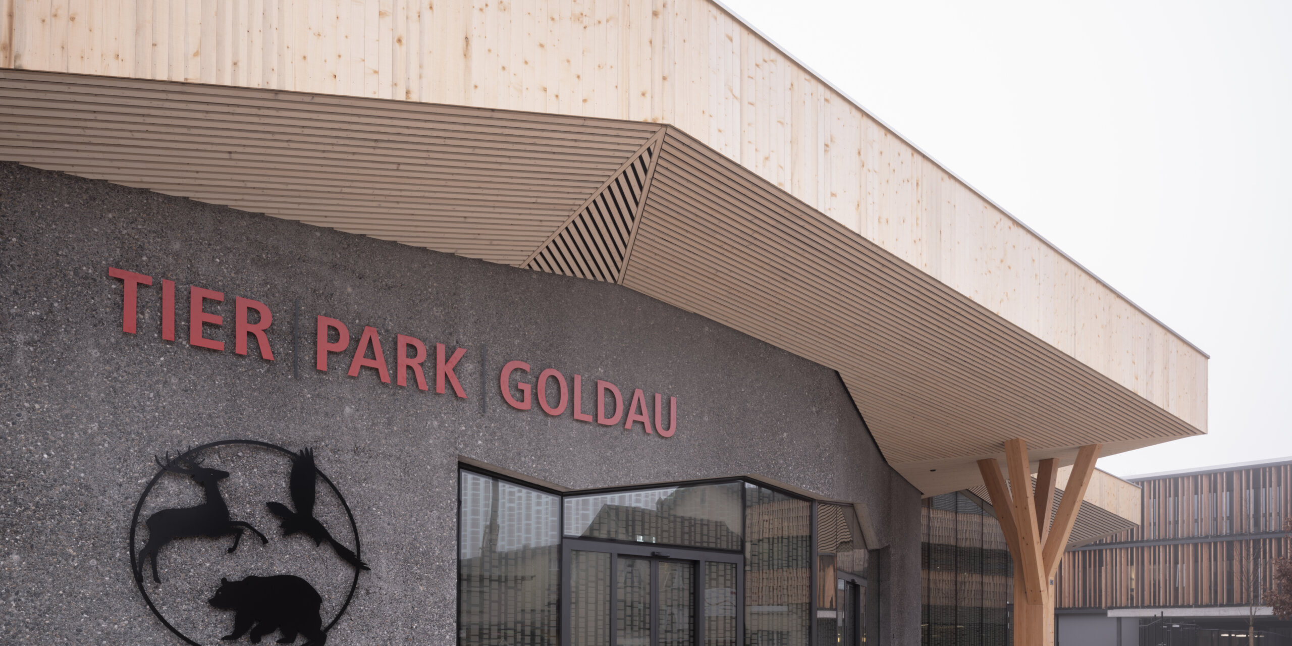 Tierpark Goldau, Eingangshalle, Aussenaufnahme, marty architektur ag