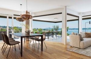 Parco Lago Altendorf, Innenvisualisierung Esszimmer mit Aussicht, marty architektur