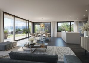 ADORO Uetikon am See, Innenvisualisierung Wohn- / Essbereich, marty architektur