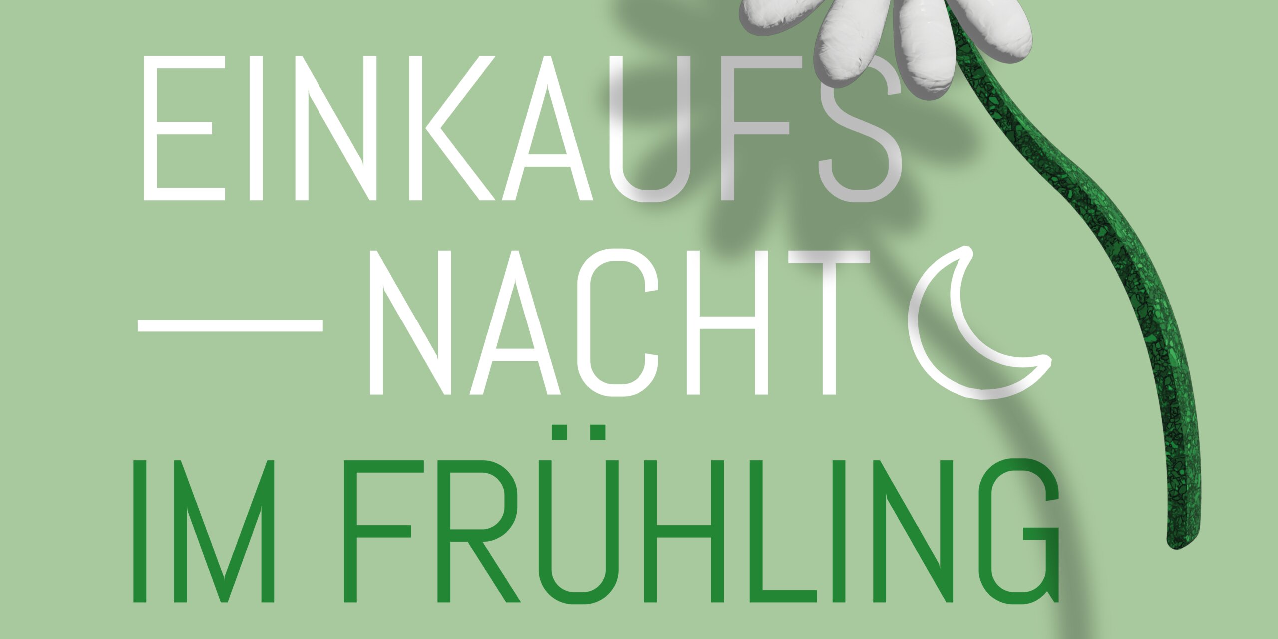Einkaufsnacht im Frühling, Flyer 2025, marty architektur