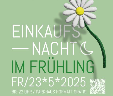 Einkaufsnacht im Frühling, Flyer 2025, marty architektur