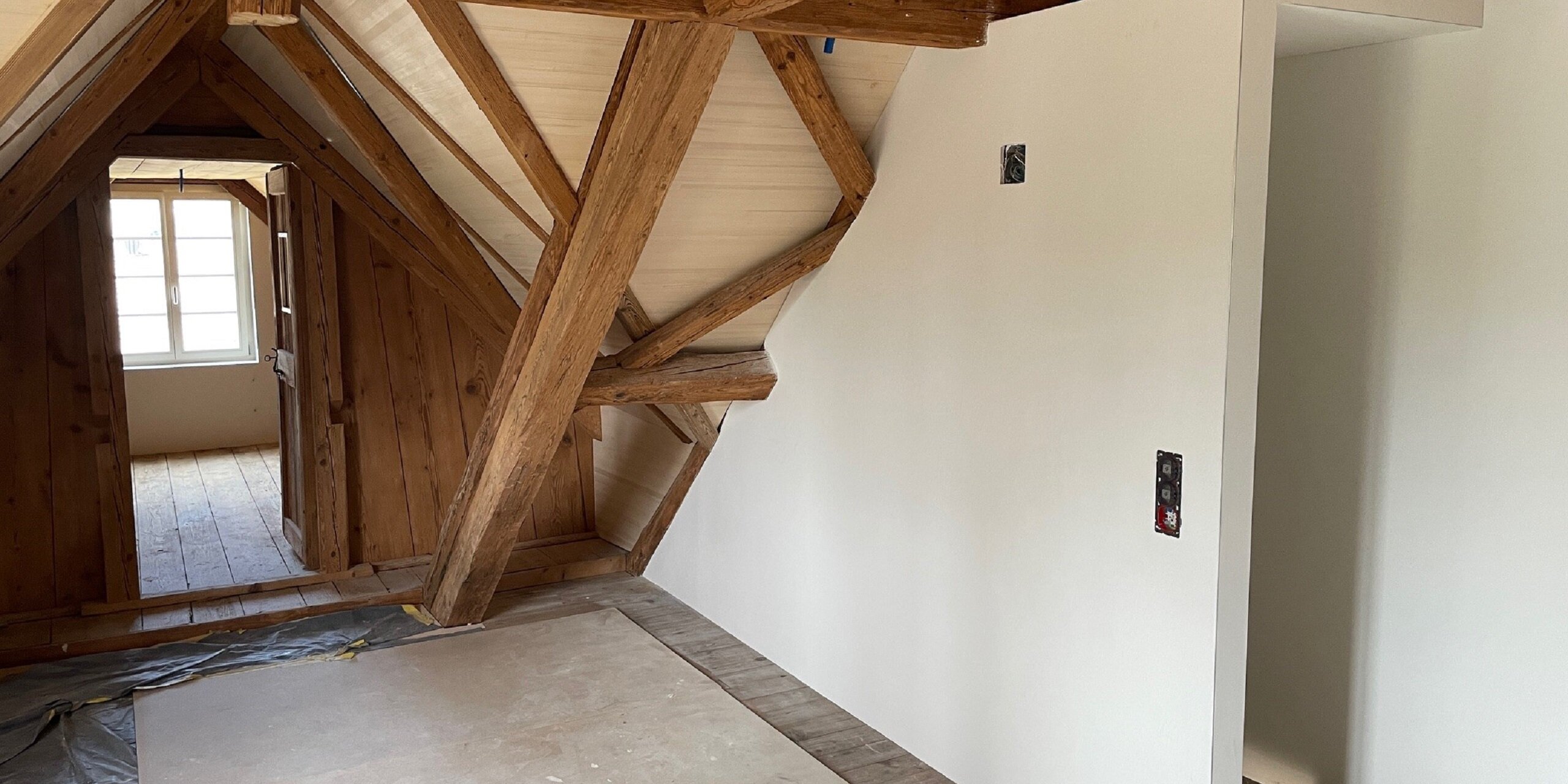 Kirchbühlstrasse Stäfa, Baufoto Innenausbau Dachgeschoss, marty architektur