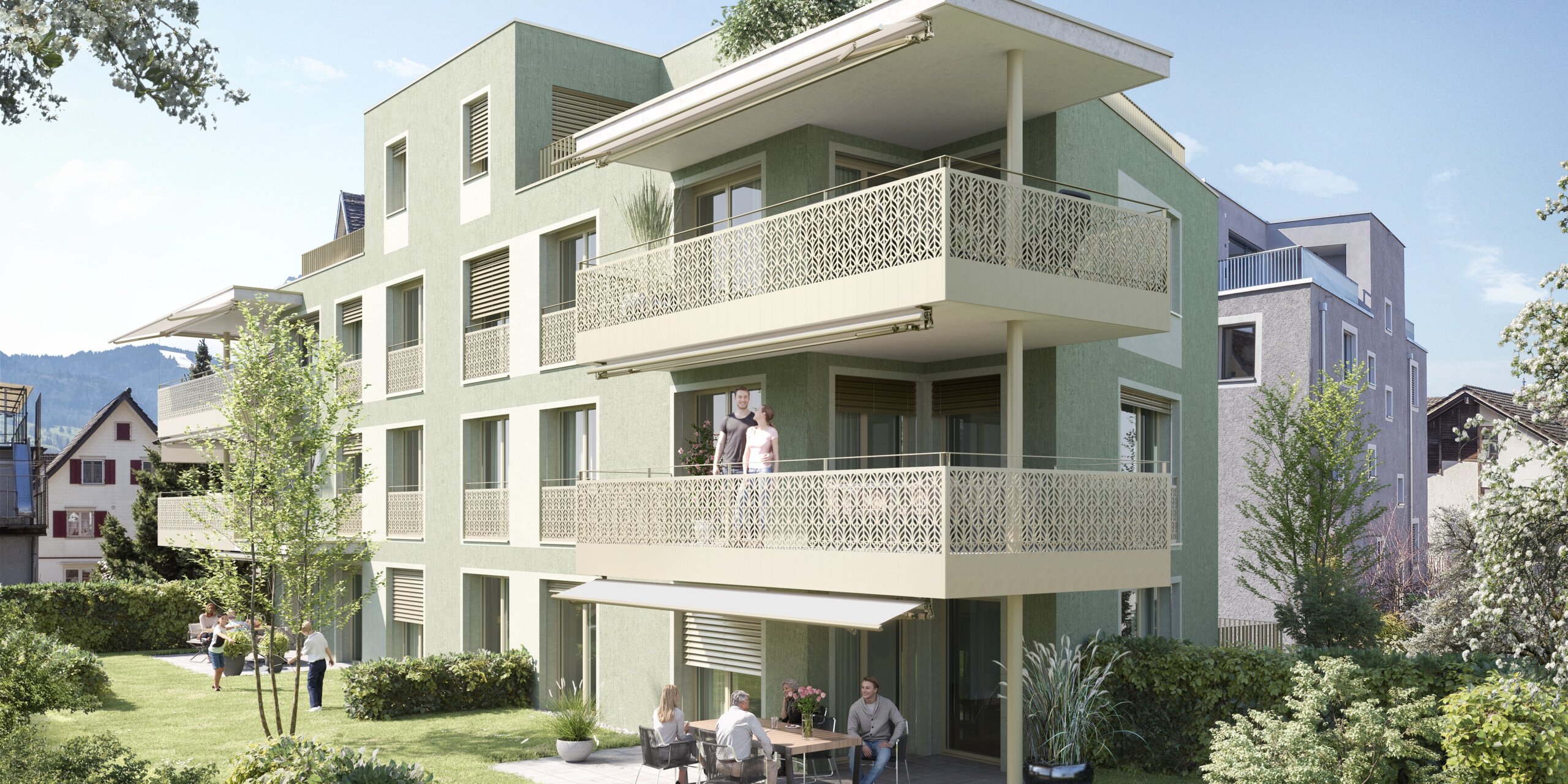 Bürgerheimstrasse Lachen, Aussenvisualisierung, marty architektur