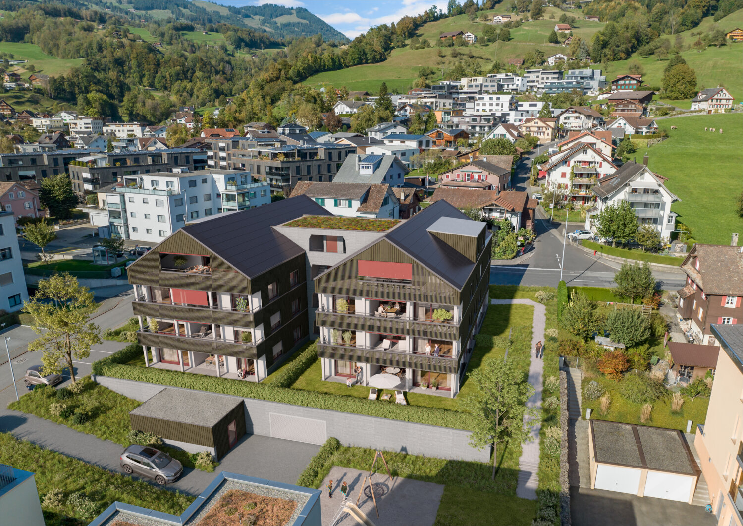 Schwyzerstrasse Steinen, Aussenvisualisierung, marty architektur