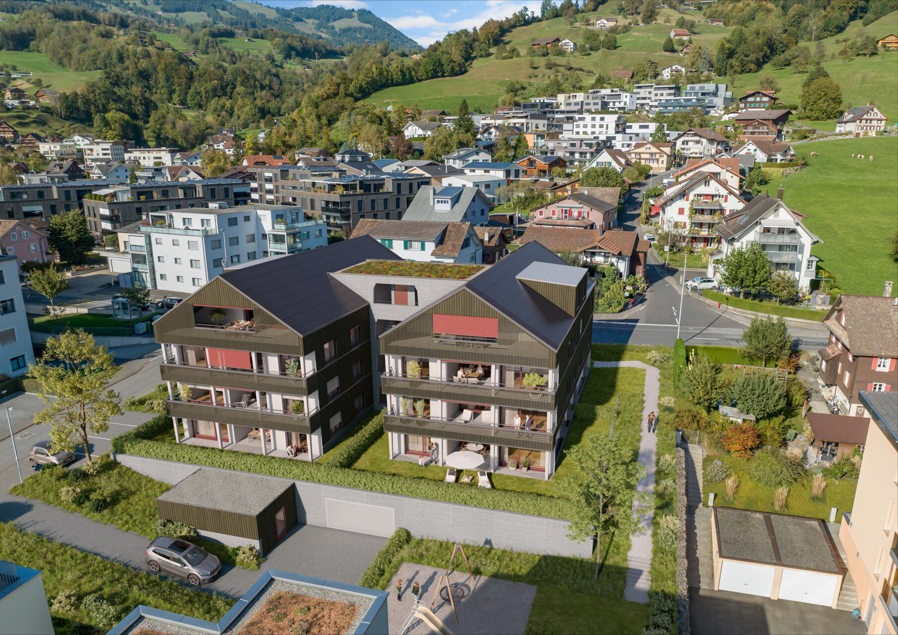 Schwyzerstrasse Steinen, Aussenvisualisierung, marty architektur