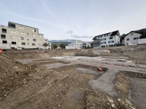 Schwyzerstrasse Steinen, Baufoto Aushub, marty architektur