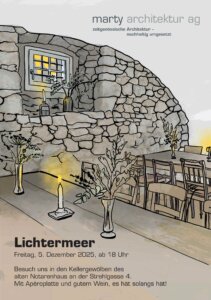 Einkaufsnacht im Lichtermeer, Flyer 2025, marty architektur