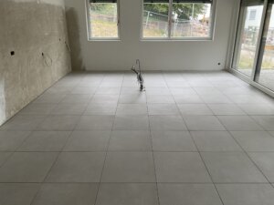 Seewen Feld Seewen, Baufoto Plattenarbeiten, marty architektur