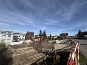 Etzelstrasse Altendorf, Baufoto Baugrubenarbeiten, marty architektur