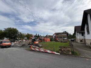 Etzelstrasse Altendorf, Baufoto Baugrubenarbeiten, marty architektur