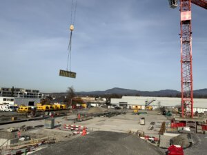 St. Gallerstrasse Lachen, Baufoto Baugrubenarbeiten, marty architektur