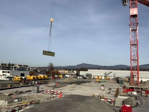 St. Gallerstrasse Lachen, Baufoto Baugrubenarbeiten, marty architektur