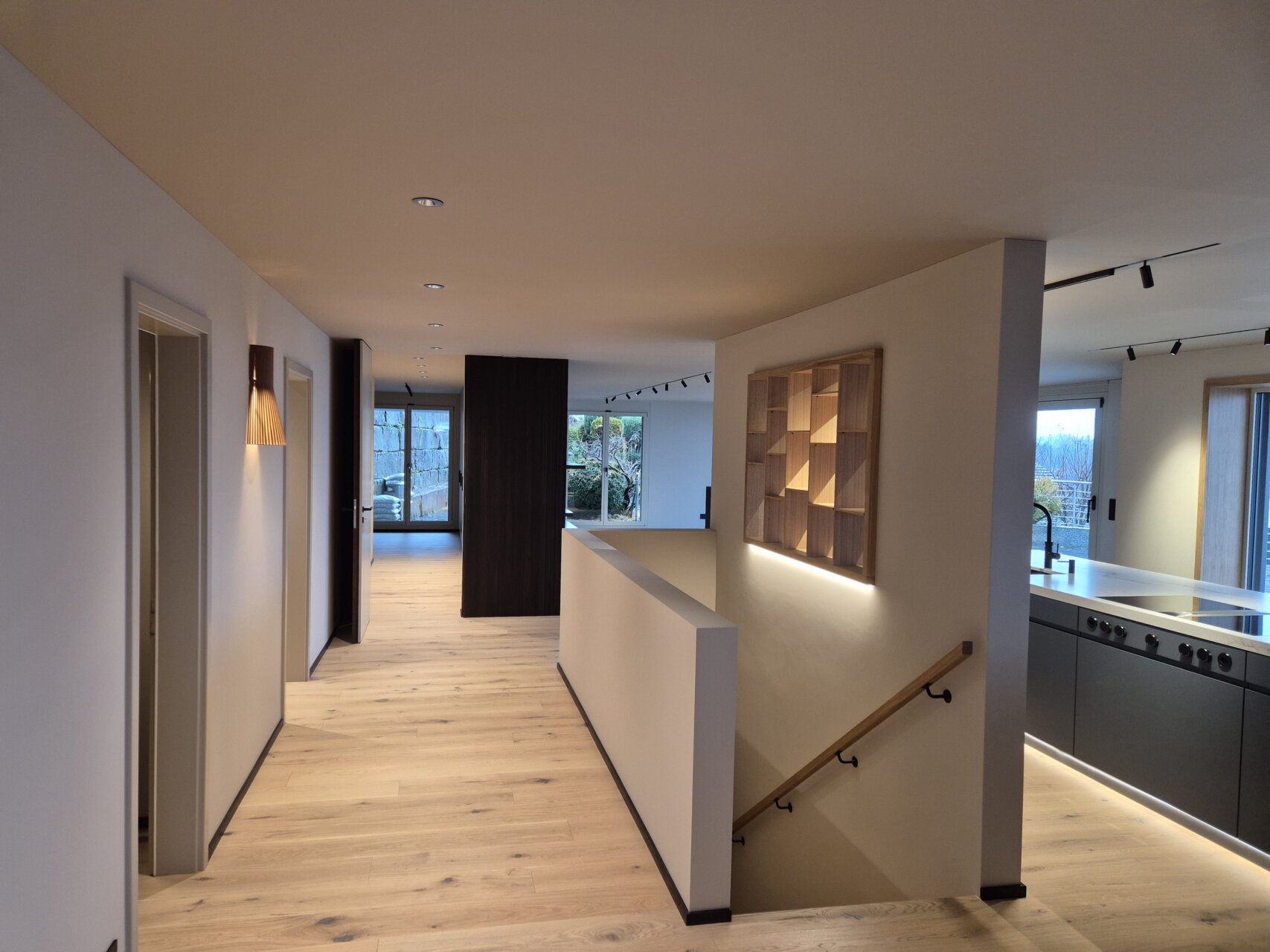 Erlenhalde Wollerau, Treppenaufgang in Wohnung, marty architektur