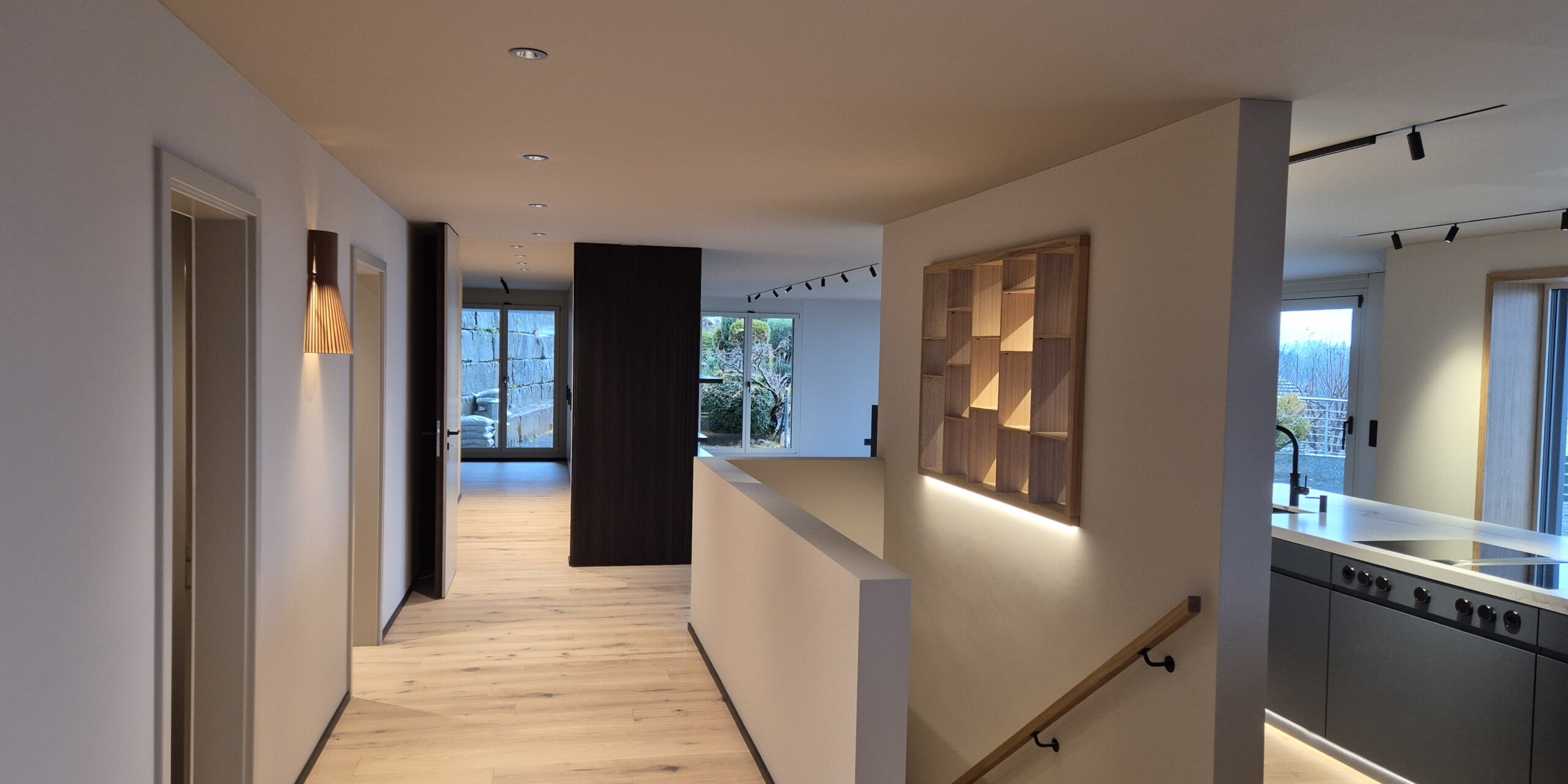 Erlenhalde Wollerau, Treppenaufgang in Wohnung, marty architektur